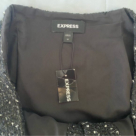 Express Black Sparkly Shimmer Mini Skirt - Picture 4 of 6